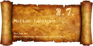 Multas Tacitusz névjegykártya